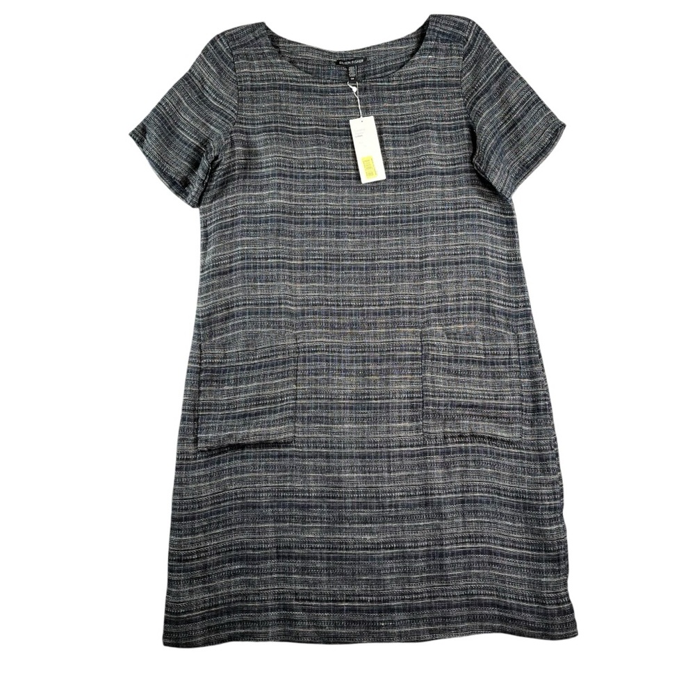 Eileen Fisher NWT Coastline 100% Organic‎ Linen Shift Dress Size Small